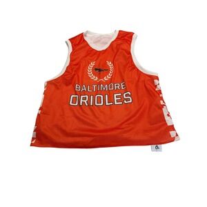 Baltimore Orioles Lacrosse Pinnie Jersey Orange White Mesh Tank Top Large 25
